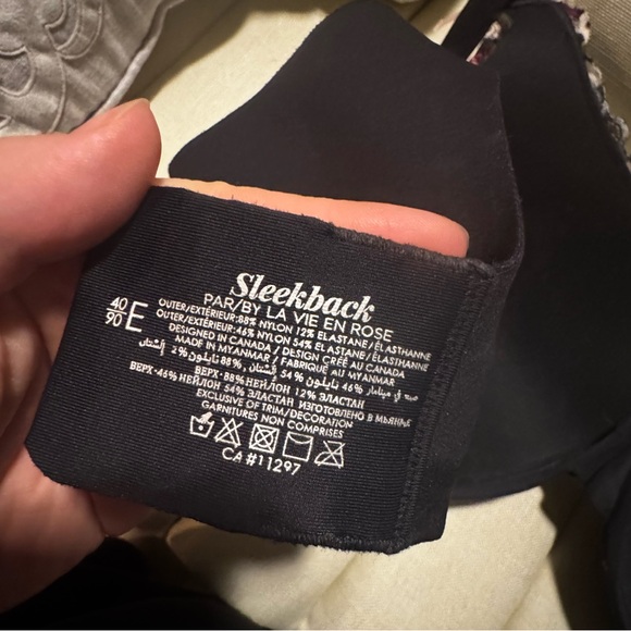 NWT La vie en rose black floral lace bra size 40E - Picture 4 of 4